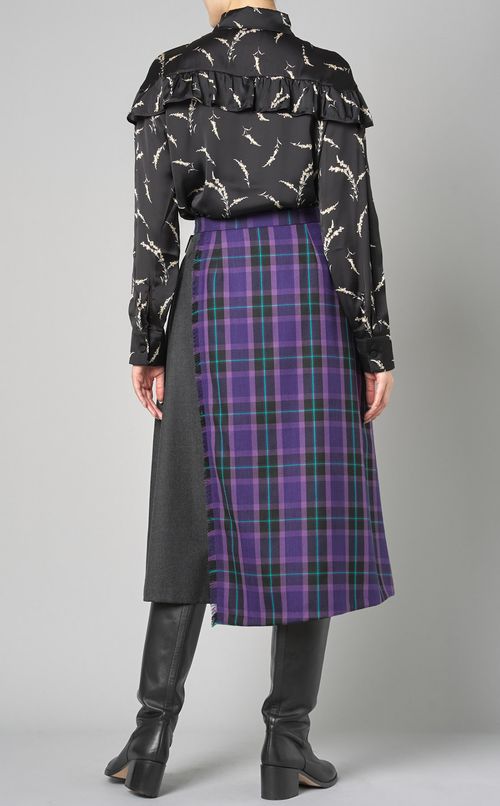 チェックキルトラップスカート