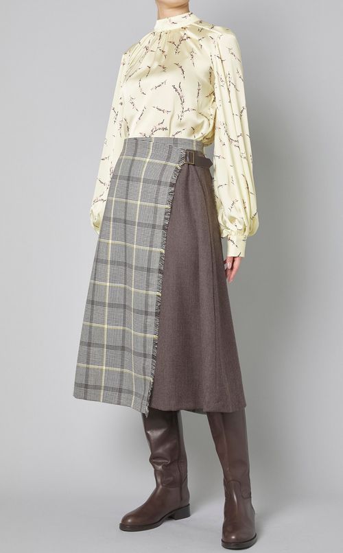 ミニフラワープリントボウタイブラウス