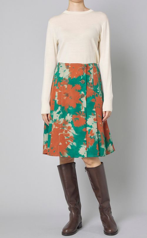 フラワープリントフレアスカート