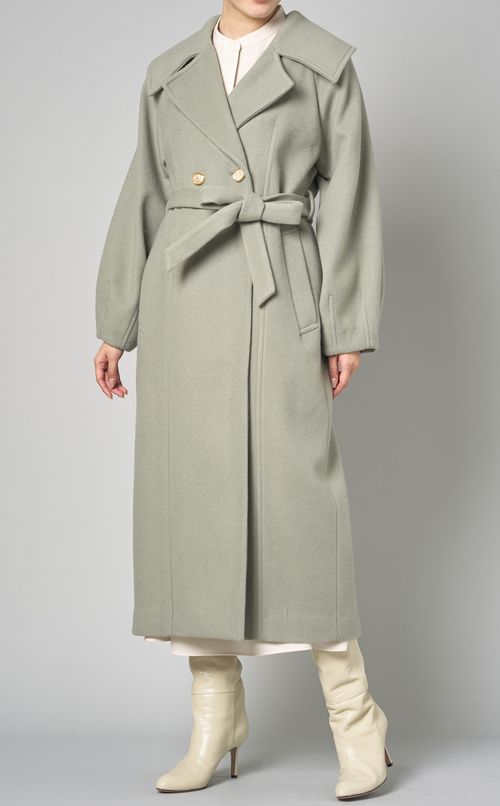 ウールビッグカラーロングコート