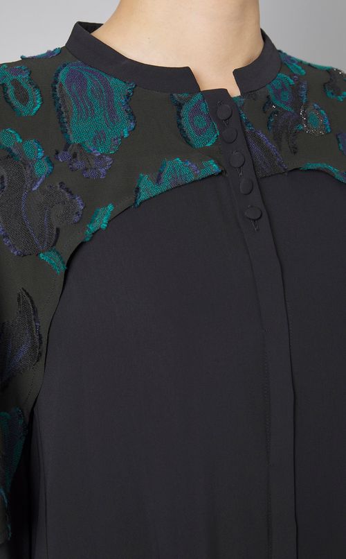 フラワーカットジャガードブラウス