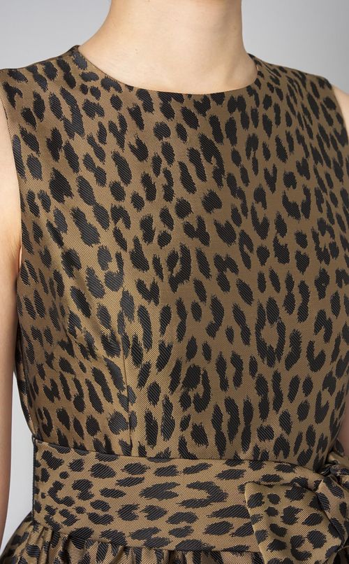 レオパードプリントティアードワンピース