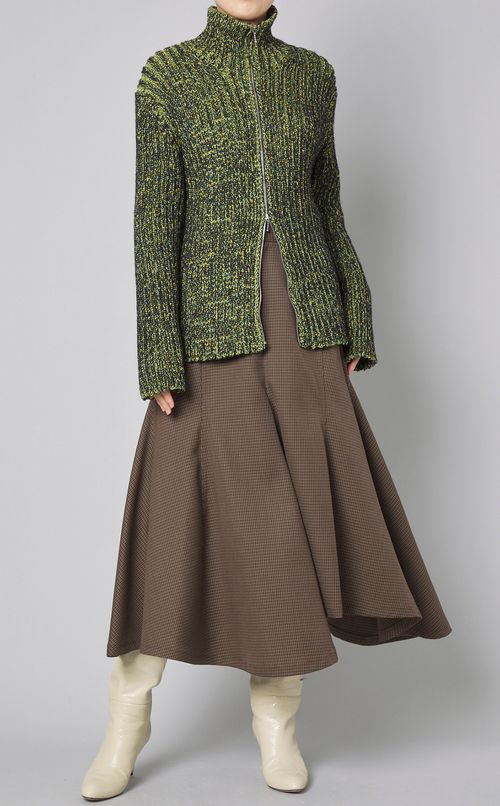 チェックランダムヘムフレアスカート