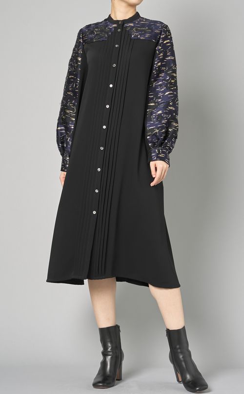 クロスタックジャガード切替ワンピース