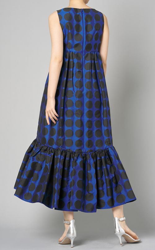 ドットジャガードVネックワンピース