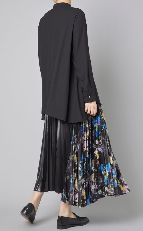 フラワープリント切替プリーツスカー卜
