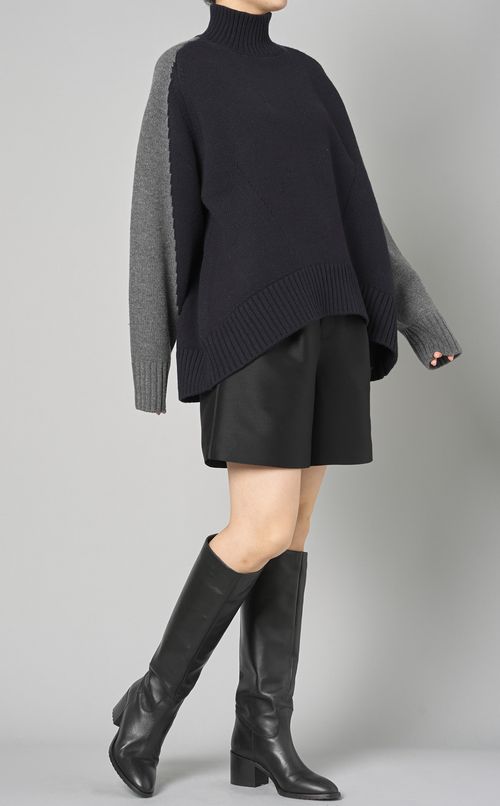 シルクウールタックショートパンツ