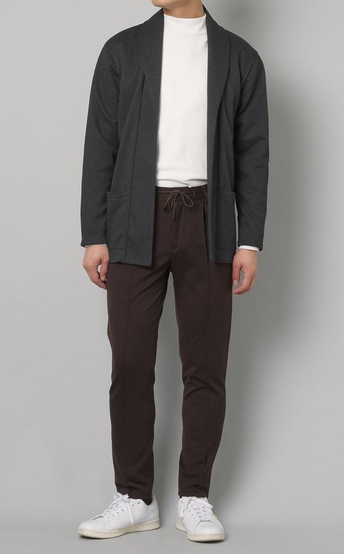 ジャカードボタンレスカーディガン