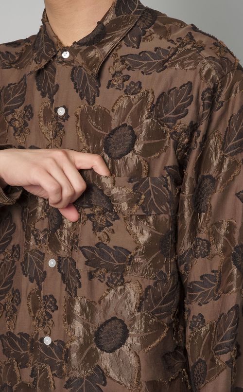 フラワーバックカットジャカードシャツ