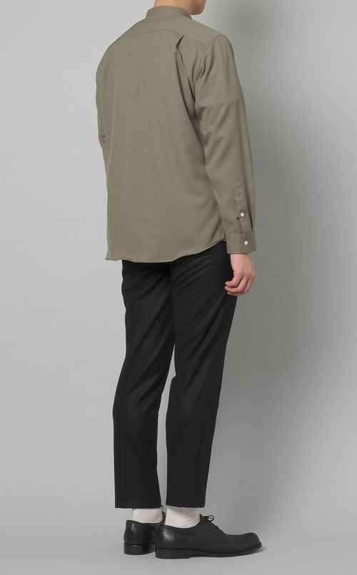 ウールライクバンドカラーシャツ