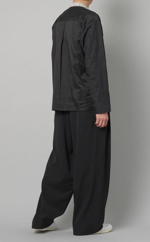 【reADdress】パッチワークオープンカラーシャツ