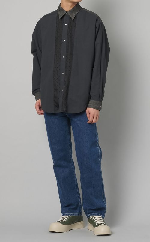 【reADdress】パッチワークレギュラーカラーシャツ