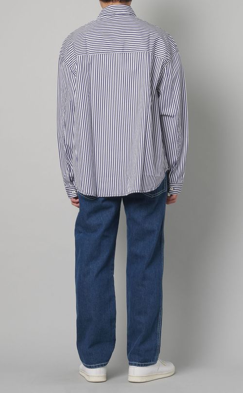 ロゴストライプオーバーシャツ