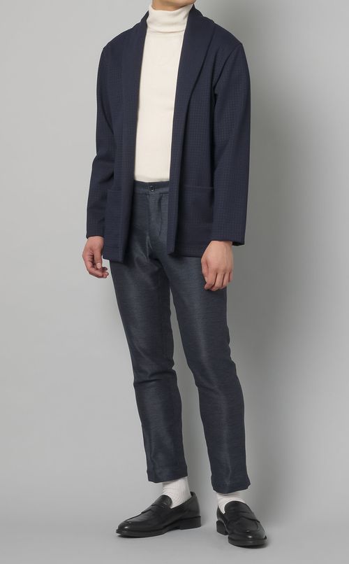 ジャカードボタンレスカーディガン