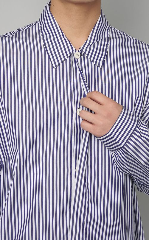 ロゴストライプオーバーシャツ