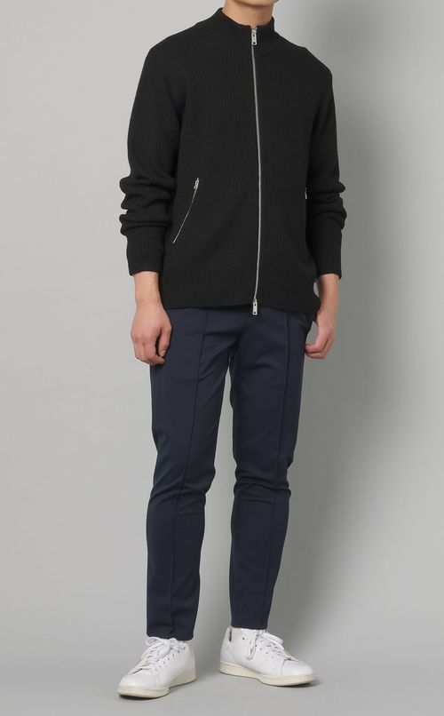 メリノリブジップアップカーディガン