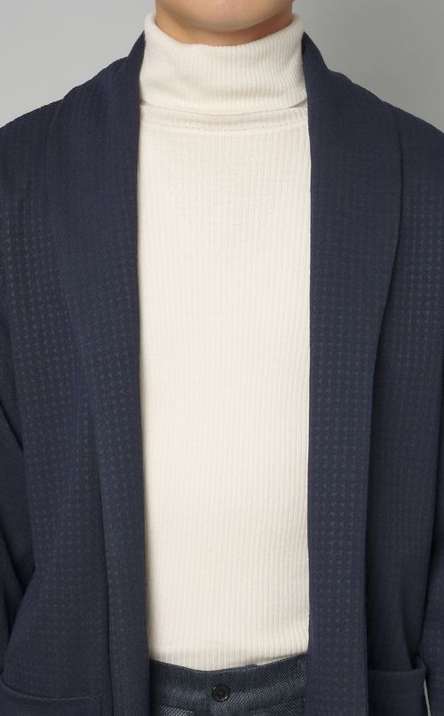 ジャカードボタンレスカーディガン