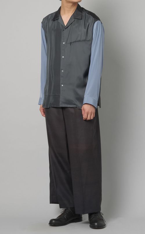 【reADdress】パッチワークオープンカラーシャツ