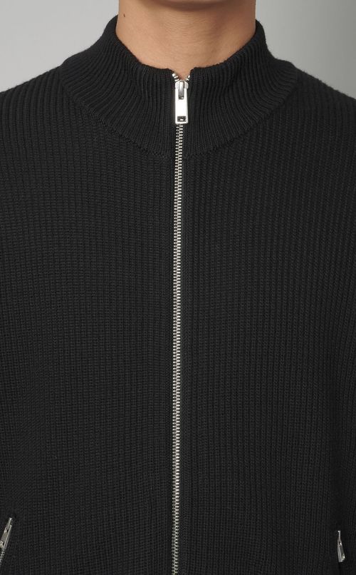 メリノリブジップアップカーディガン