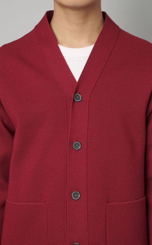 メリノウールVネックカーディガン