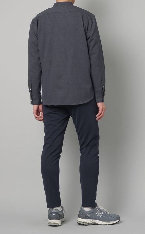 ウールライクバンドカラーシャツ