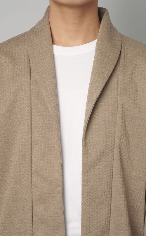 ジャカードボタンレスカーディガン