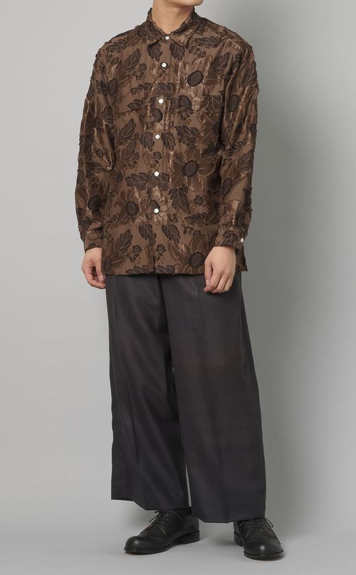 フラワーバックカットジャカードシャツ