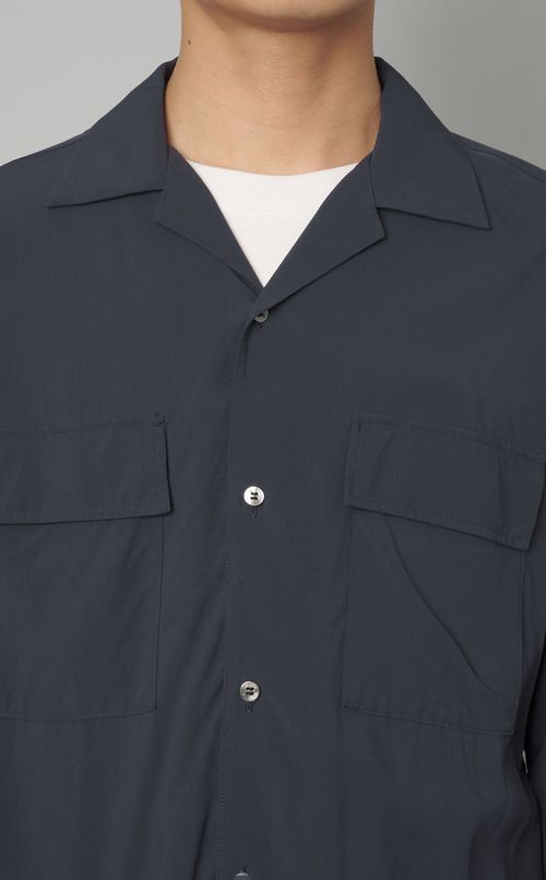 レーヨンポプリンスクエアヘムシャツ