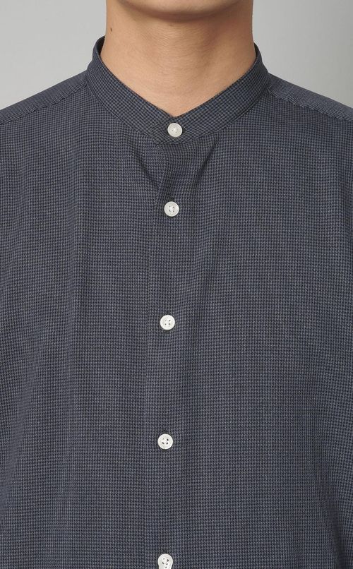 ウールライクバンドカラーシャツ