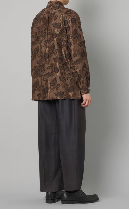 フラワーバックカットジャカードシャツ