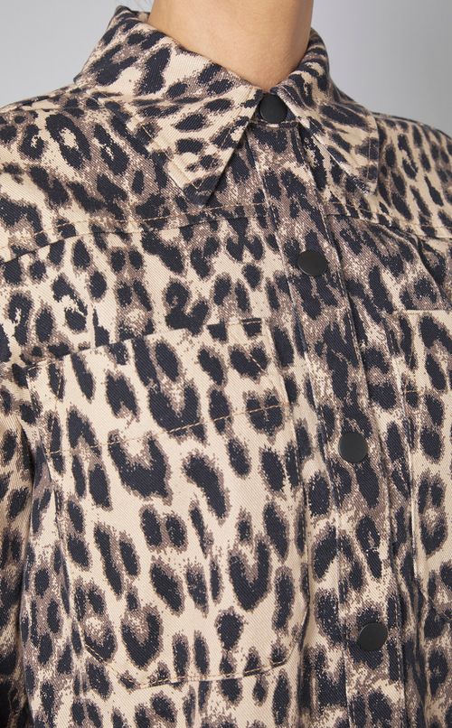 レオパードプリントコットンCPOブルゾン