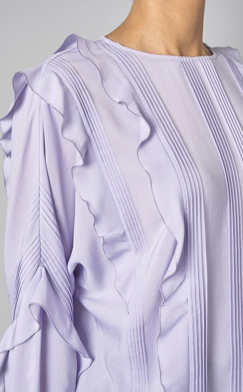 ピンタックフリルローンブラウス