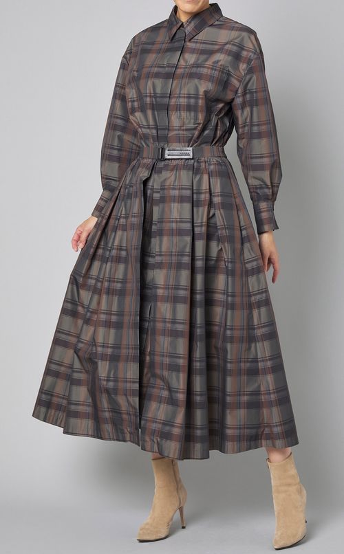 スカート付レイヤードシャツドレス