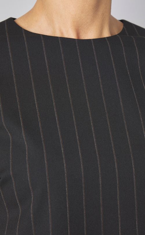 ストライプペプラムブラウス