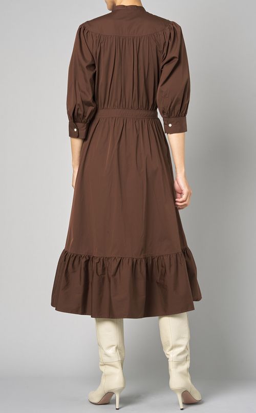 キーネックギャザーワンピース