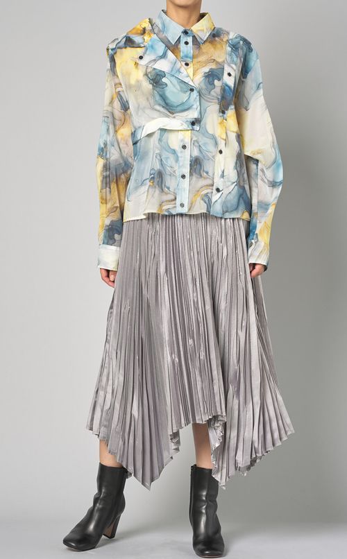 マーブルペイントデザインシャツ