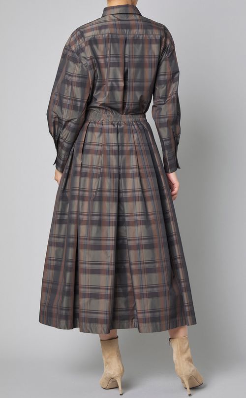 スカート付レイヤードシャツドレス