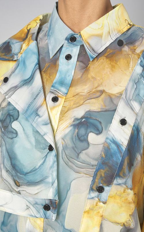 マーブルペイントデザインシャツ