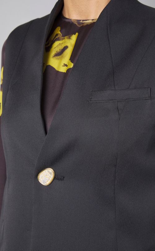 ノーカラーロングジレ