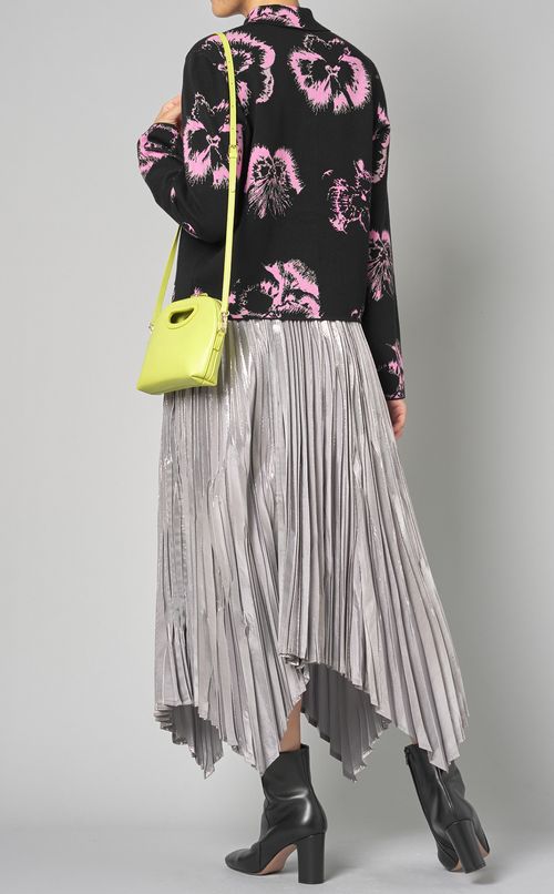 ピンクパンジージャガードカーディガン