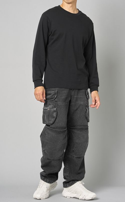 ウォッシュドデニムカーゴパンツ
