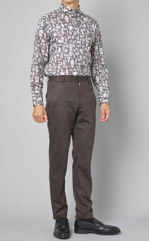 リバティプリントワイドカラーシャツ