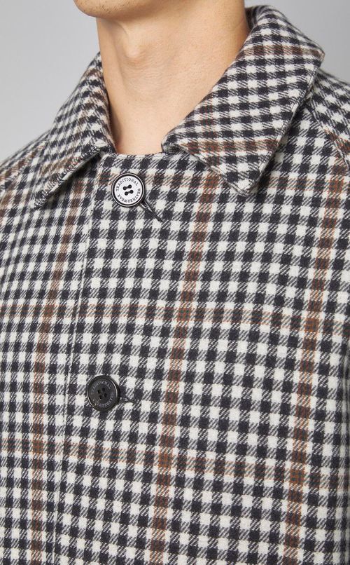 チェックメルトンバルカラーコート