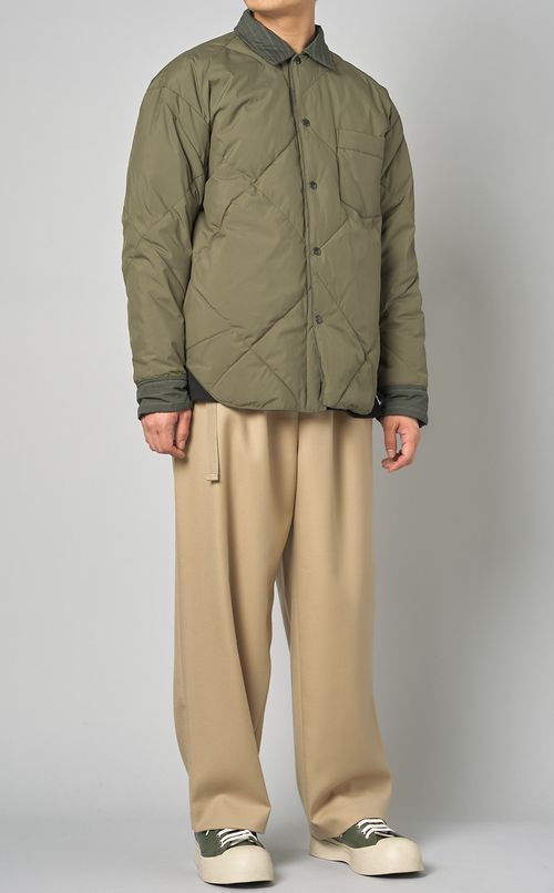 コットンナイロンストライプダウンシャツ