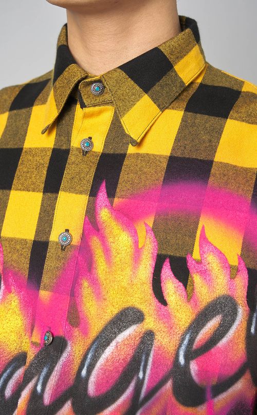 エアブラシチェックシャツ