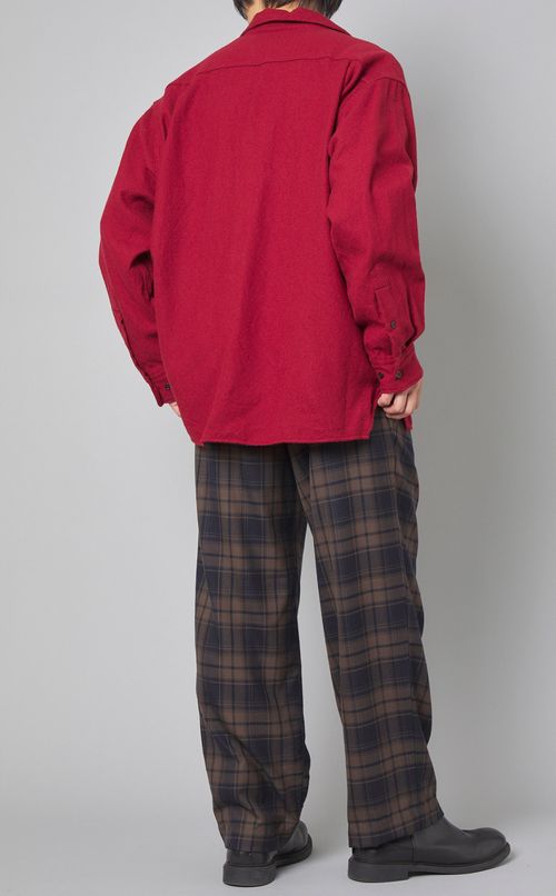 ウールハーフジップシャツ