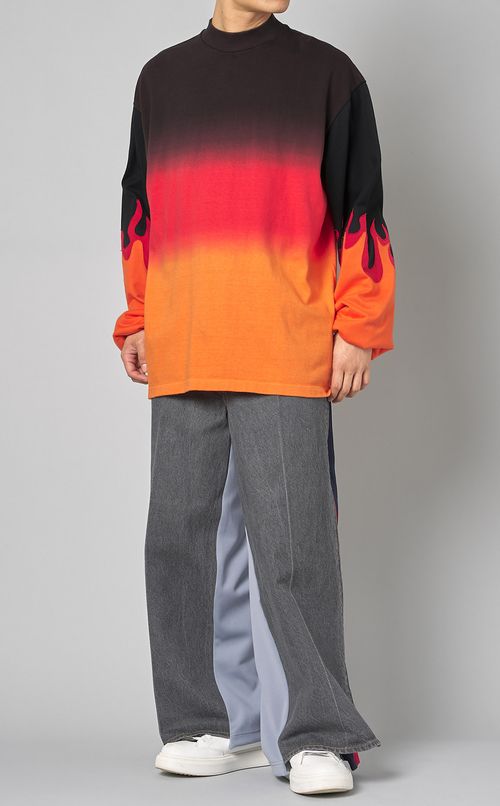 グラデーションフレイムロングTシャツ