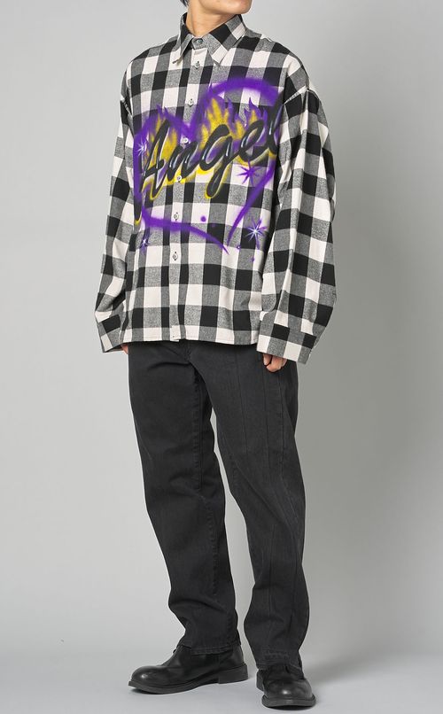 エアブラシチェックシャツ