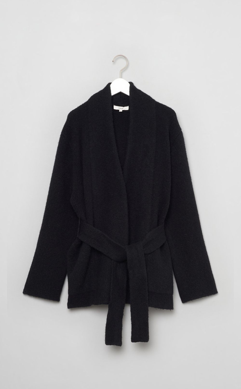 ウールノーカラーニットカーディガン