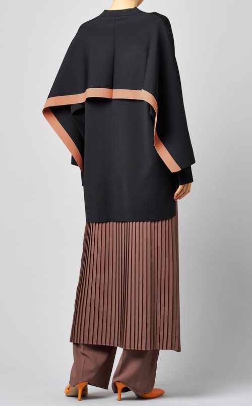 バックケープバイカラーラインニット